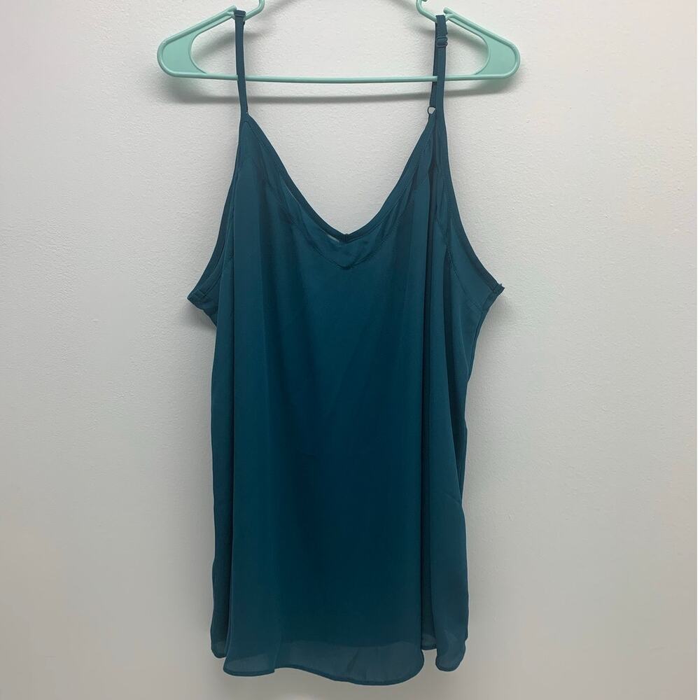 Torrid Strappy Blouse Size 4 Top Sheer Shirt Flowy V-Neck Adjustable Straps